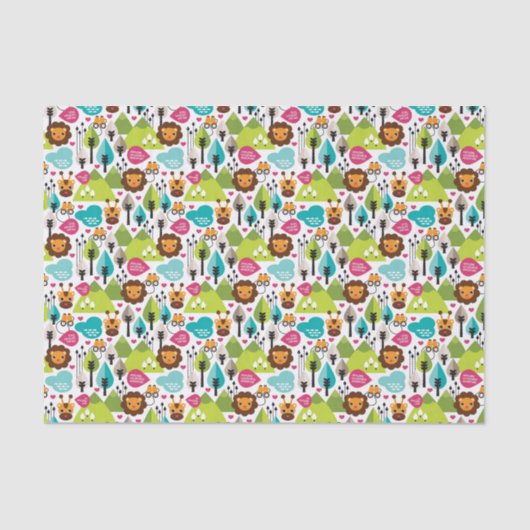 het kinder vrijetijdsgewin retro - safari tissuepapier (Voorkant)