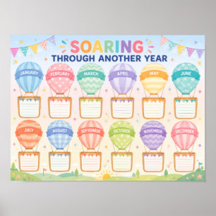 Het klaslokaal verjaardagsdisplay met ballon poster