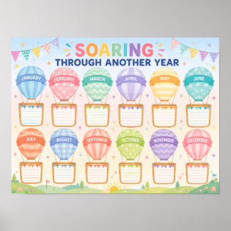 Het klaslokaal verjaardagsdisplay met ballon poster
