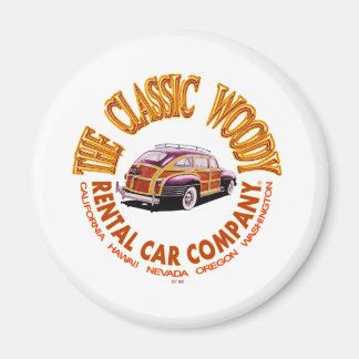 Het klassieke houtachtige autoverhuurbedrijf Logo Magneet