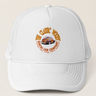 Het klassieke houtachtige autoverhuurbedrijf Logo Trucker Pet