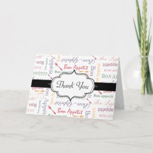 Het Klassieke Patroon van Appetit van Bon Bedankkaart