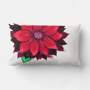 Het KLASSIEKE RODE Ontwerp van POINSETTIA Kussen