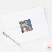 Het kleden van de bride vierkante sticker (Envelop)