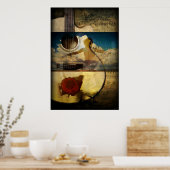 Het kledingstuk van de hoogbouw (Guitar-Poster) Poster (Keuken)