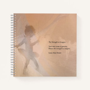 Het kleine ballerina grijpt een laptop. notitieboek