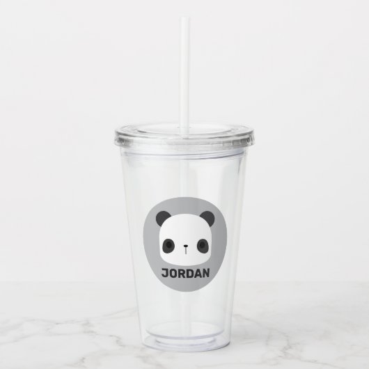 Het Kleine Beer van Panda van de klap met Persoonl Acryl Drinkbeker (Voorkant)