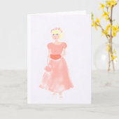 Het kleine bruidsmeisje kaart (Gele Bloem)