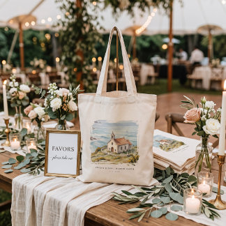 Het Kleine Kapel Aan De Zee Trouwcadeau Tote Bag