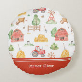 Het Kleine Kinder Patroon van de Boer van de klap  Rond Kussen (Achterkant)