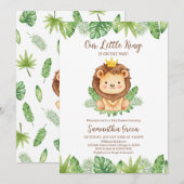 Het kleine King Lion Baby shower Kaart (Voorkant / Achterkant)