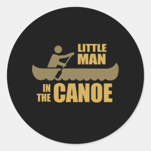 HET KLEINE MAN IN DE KANOE RONDE STICKER
