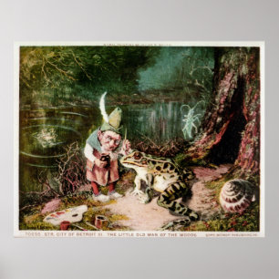 Het kleine oude Man van de Bossen Muurlijke Vintag Poster