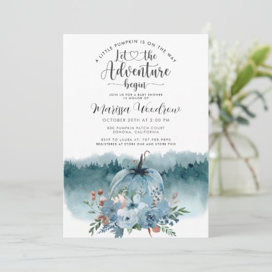 Het kleine pompoenavontuur begint met zwangerschap aankondiging (Staand voorkant)