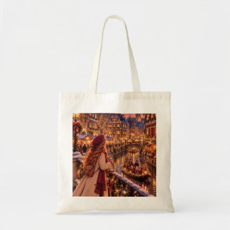 Het Kleine Reisende Meisje Colmar Kerst Canvas Tote Bag