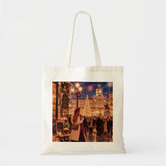 Het Kleine Reisende Meisje Madrid Nieuwjaars Canva Tote Bag
