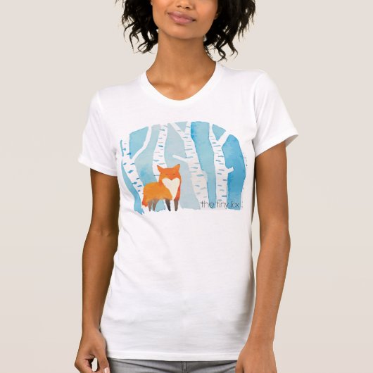het kleine t-shirt van de fox-waterverf (Voorkant)