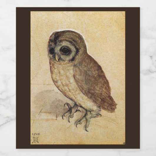 Het kleine uil wijnetiket wijn etiket (Enkel label)