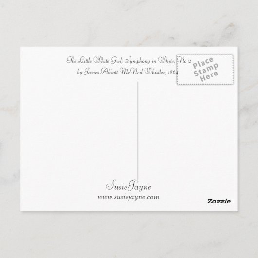 Het kleine witte meisje; Symfonie in het wit, nr. Briefkaart (Achterkant)