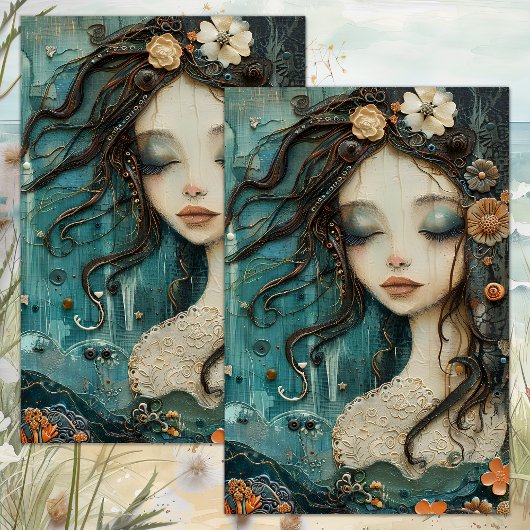 HET KLEINE ZEEMEERMIN-WEEFSELPAPIER TISSUEPAPIER