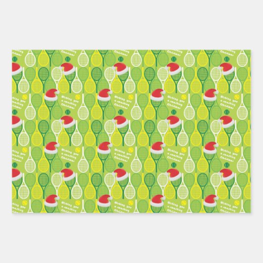 🎄 het Kleuren van Kerst 🎾 tennispatroon, douanet Inpakpapier Vel (Voorkant)