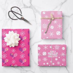 🎄 het Kleuren van Kerst 🎾 tennispatroon, douanet Inpakpapier Vel