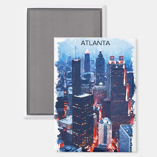 Het kleurrijke Atlanta Georgia Skyline City Uitzic Magneet
