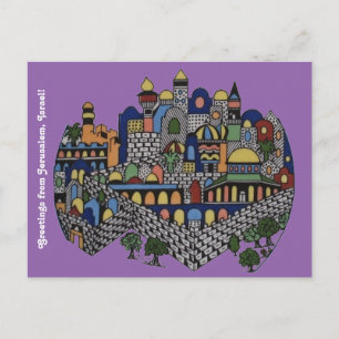 Het kleurrijke Briefkaart van Jeruzalem