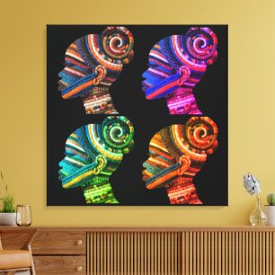 Het kleurrijke kunst van quilten vieren canvas afdruk