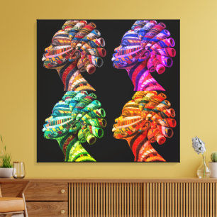 Het kleurrijke kunst van quilten vieren canvas afdruk