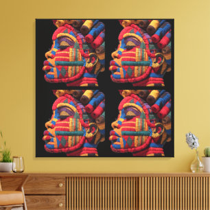 Het kleurrijke kunst van quilten vieren canvas afdruk