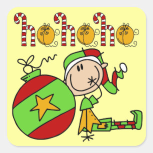 Het kleurrijke Leuke Elf van de Vakantie van Vierkante Sticker