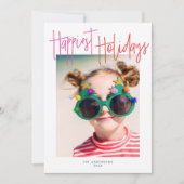 Het kleurrijke Manuscript is gelukkigste Feestdage Feestdagenkaart (Voorkant)