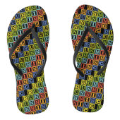 Het kleurrijke patroon van de letters teenslippers (Voetbed)