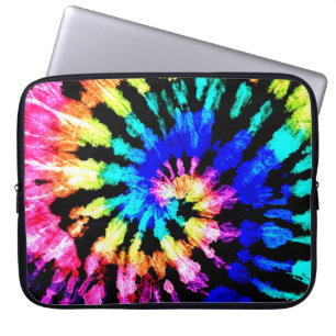 Het kleurstofpatroon. Door de hand getrokken regen Laptop Sleeve