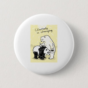 Het klimaat van de opwarming van de aarde verander ronde button 5,7 cm