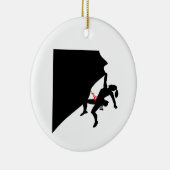 Het klimbergiertje Black Silhouette Keramisch Ornament (Rechts)