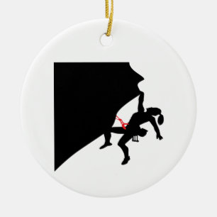 Het klimbergiertje Black Silhouette Keramisch Ornament