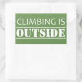 Het klimmen is buiten rechthoekige sticker (Tas)