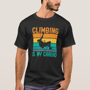 Het klimmen is mijn cardio Tree Rock klimmer T-shirt