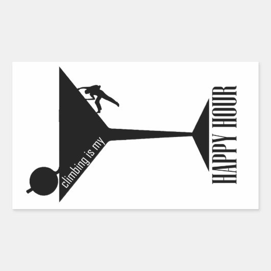 Het klimmen is mijn gelukkige uur rechthoekige sticker (Voorkant)