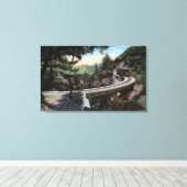 Het klimmen naar het Uitzicht van Cloudland Canvas Afdruk (Insitu (Houten vloer))
