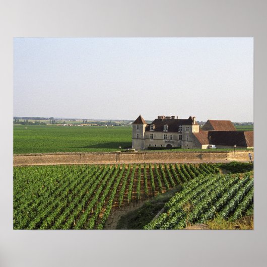 Het klooster Clos de Vougeot uit de 16e eeuw en Poster (Voorkant)