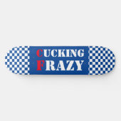 Het knikken Frazy blauw en witte dambord Skateboard (Horizontaal)