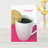 het koekje en de koffieverjaardag van de kaart (Gele Bloem)