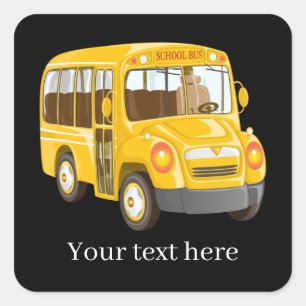 het koele bestuurder van de Bus voegt tekst toe Vierkante Sticker
