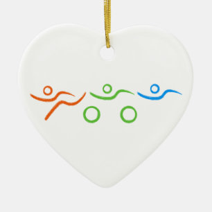 Het koele en unieke ontwerp van Triathlon Keramisch Ornament