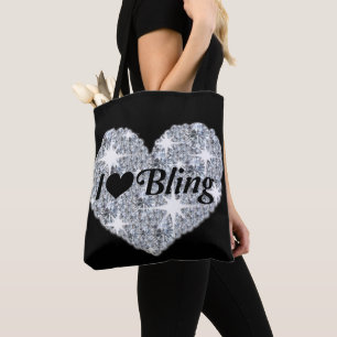 Het koele Faux Ontwerp van het Hart van Bling van Tote Bag