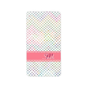 Het koele patroon van monogram watercolours etiket