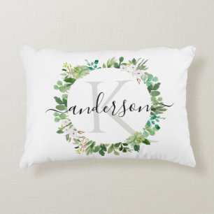 HET KOELE SUCCULENTE MONOGRAM VAN DE WATERVERF VAN ACCENT KUSSEN